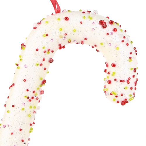 Article Cintre décoration canne à sucre blanc pailleté coloré H30cm 4pcs