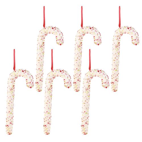 Article Cintre décoration canne à sucre blanc pailleté coloré H30cm 4pcs