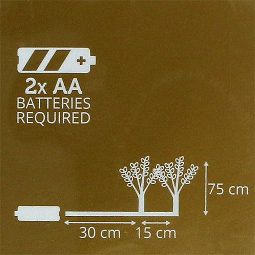 Floristik24 Branche argentée à feuilles LED 75cm lot de 2
