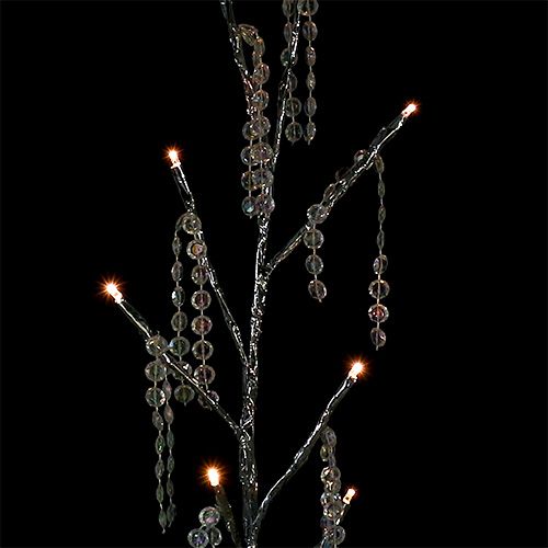 Floristik24 Branche argent avec diamants LED 75cm set de 2