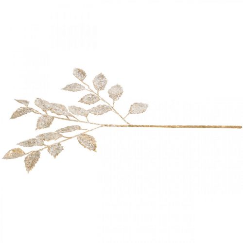 Branche décorative or et paillettes Branche de décoration de Noël paillettes 65cm