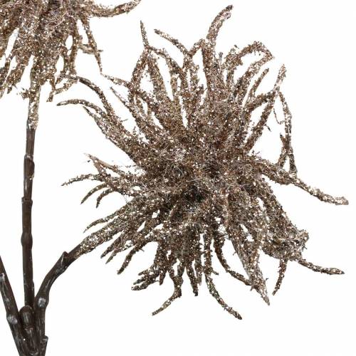 Branche de clématite artificielle champagne avec paillettes 46cm
