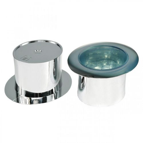 Floristik24 Cylindre à planter, nouvel an, chapeau décoratif, décoration du nouvel an argent H6.5cm L12cm 9pcs