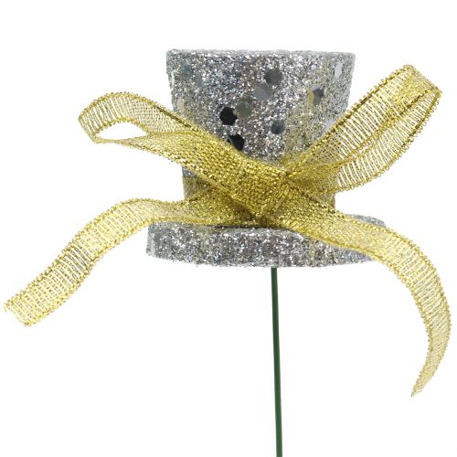 Floristik24 Bouchon de cylindre or, argent 3cm 2pcs