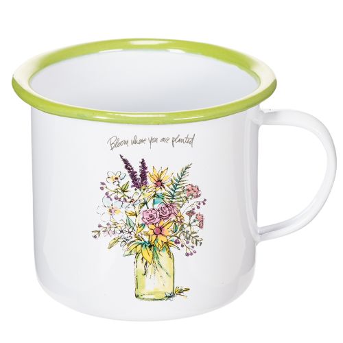 Tasse/pot décoratif, émaillé, Ø11,5 cm H10 cm | Floristik24.be