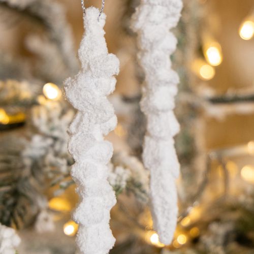 Article Décoration de glaçons pour sapin de Noël recouvert de neige 14 cm 4 pièces