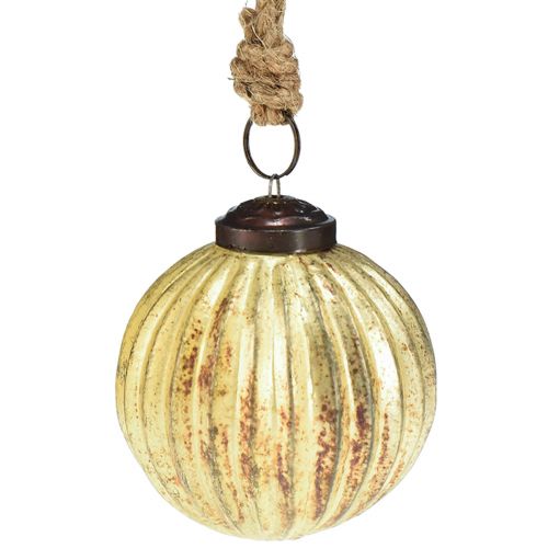 Floristik24 Boules de sapin boules de Noël dorées verre Ø7cm H7,5cm 6pcs