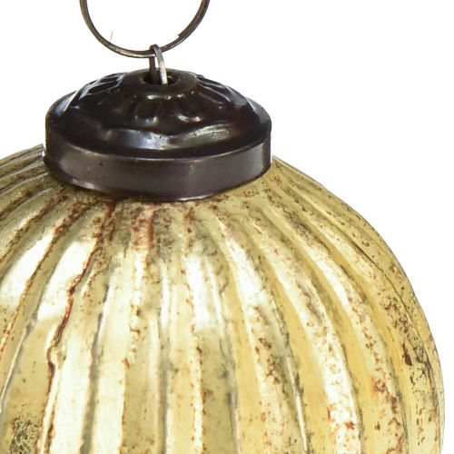 Article Boules de sapin boules de Noël dorées verre Ø7cm H7,5cm 6pcs