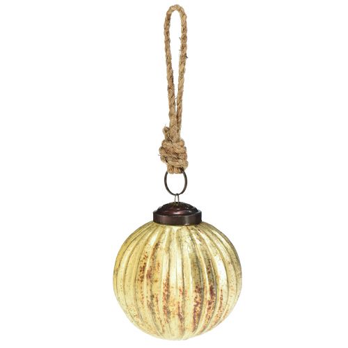 Article Boules de sapin boules de Noël dorées verre Ø7cm H7,5cm 6pcs