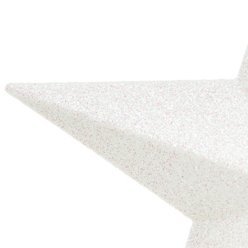 Article Cime de sapin blanche étincelante 19 cm - incassable et scintillante, parfaite pour des décorations de Noël élégantes