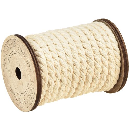 Article Cordon décoratif en coton crème Ø6mm 5m chacun 2pcs