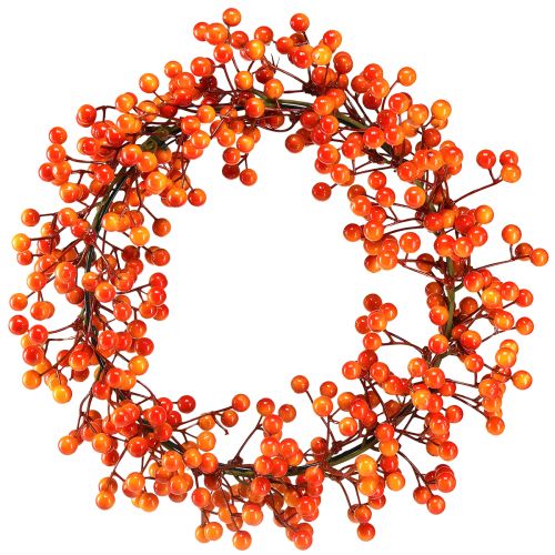 Article Couronne de baies anneau décoratif baies rouge orange artificielle Ø30cm
