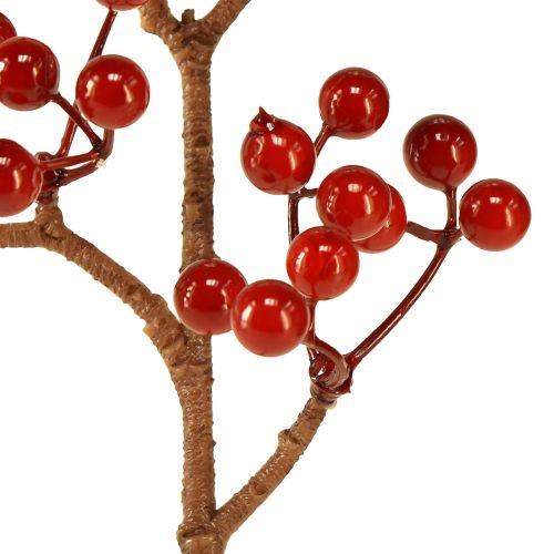 Floristik24 Branches de Baies Rouge Vif – Idéales pour les Décorations Festives, 30cm – Lot de 6
