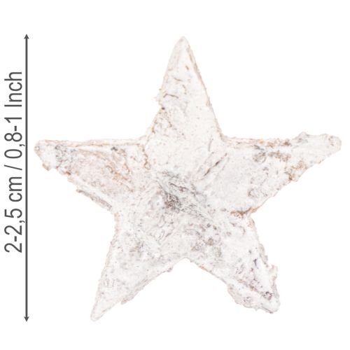 Mini étoiles de bouleau 2 cm - 2,5 cm blanchies à la chaux, 150 pièces | Floristik24.be