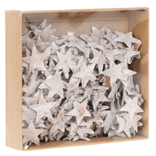 Mini étoiles de bouleau 2 cm - 2,5 cm blanchies à la chaux, 150 pièces | Floristik24.be