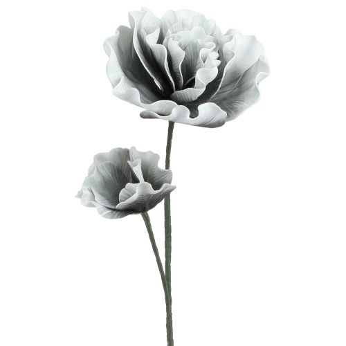 Floristik24 Fleurs en mousse Grandes fleurs artificielles en mousse Gris 85 cm 2 pièces