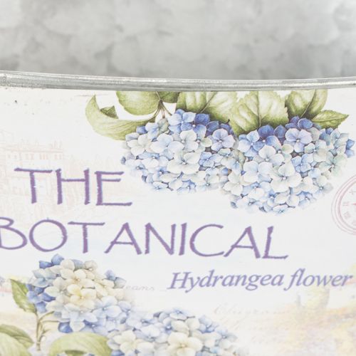 Article Coupe à fleurs avec anses, motif hortensia, métal, 26 × 13 × 14,5 cm