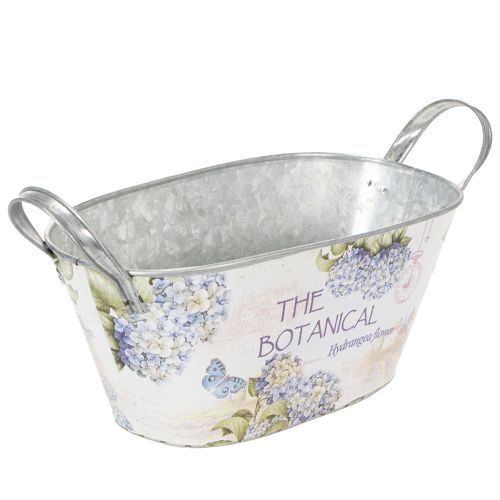 Floristik24 Coupe ovale en métal avec anses, pour hortensias, 32×15×15cm