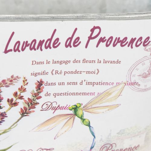 Article Coupe à fleurs ovale en métal avec anses, lavande, 32×15×15cm