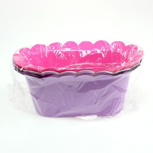 Floristik24 Jardinière décorative en plastique ovale 22x12cm 10pcs