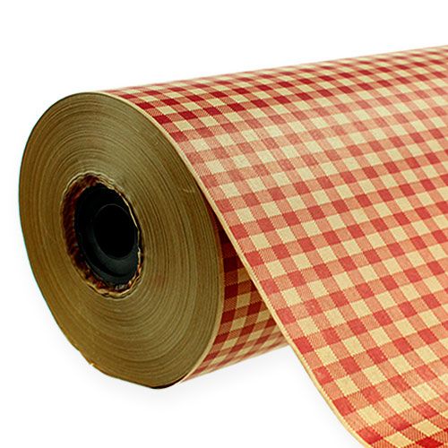 Soie fleurie 75cm à carreaux rouge 8kg