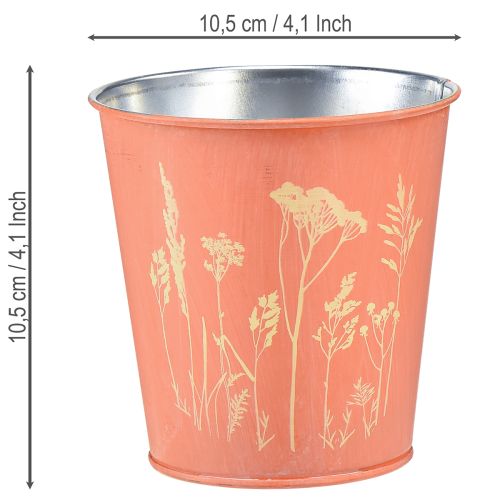 Article Pot de fleurs à décor floral, jaune abricot, Ø 10,5 cm H 10,5 cm