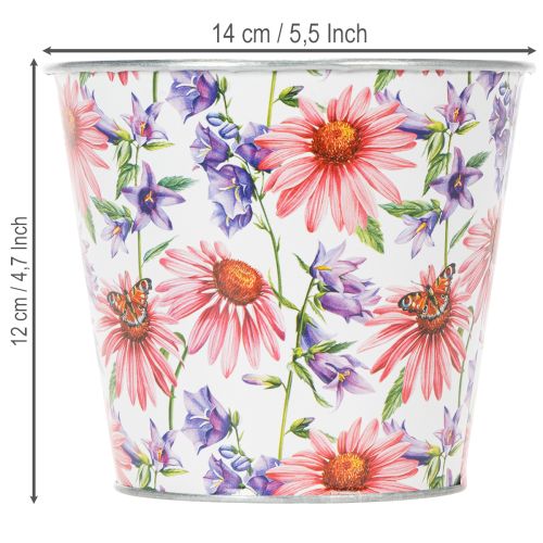 Pot de fleurs, décoration printanière, jardinière, métal, Ø14cm H12,5cm | Floristik24.be