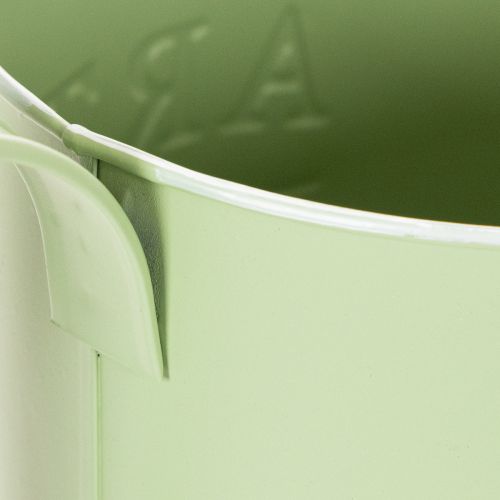 Pot de fleurs, arrosoir décoratif, jardinière en zinc vert menthe, Ø16,5 cm | Floristik24.be