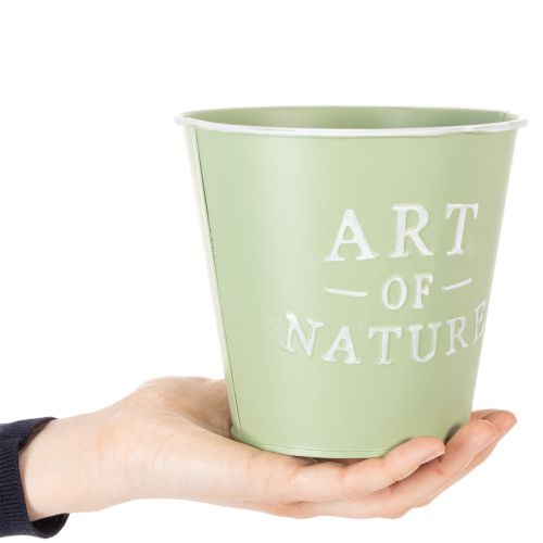 Article Pot de fleurs en zinc, vert menthe, Ø15cm, H13,5cm