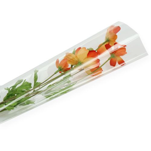 Floristik24 Sac à fleurs vierge transparent L60 W14cm - 3cm 50pcs MAUVAIS ARTICLE