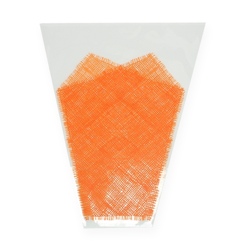 Article Étui à fleurs orange motif jute L. 40 cm l. 12-30 cm 50 p.