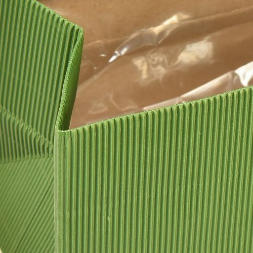 Article Jardinière Longue Nervurée Vert Olive Vert 24x12cm 6 pcs