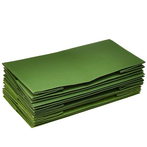 Article Jardinière Longue Nervurée Vert Olive Vert 24x12cm 6 pcs