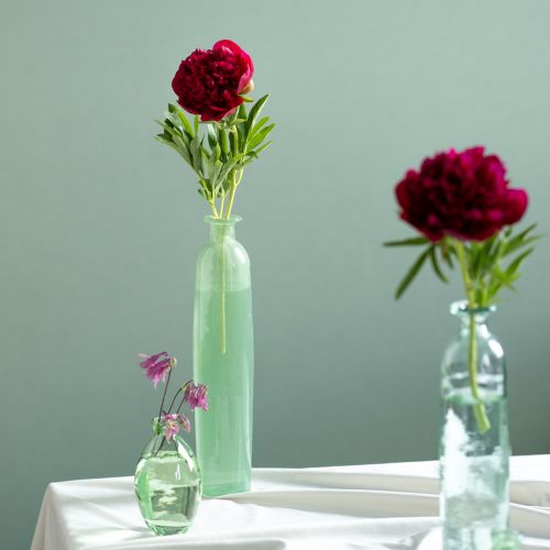Article Vase à fleurs décoratif en verre vert haut Ø6,5cm H30cm