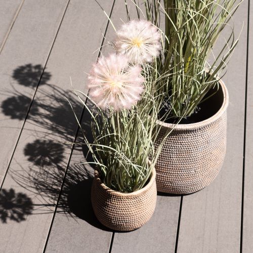 Floristik24 Pot de fleur bohème motif tressé jardinière céramique Ø12cm H14cm 2pcs