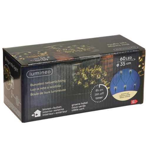 Article Filet lumineux extérieur guirlande lumineuse buis 60 LED Ø35cm