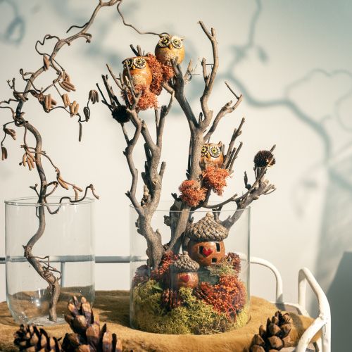 Article Charmantes figurines de chouettes en céramique - design détaillé en marron et crème, 10,5 cm - décoration parfaite pour le salon et le bureau - 3 pièces