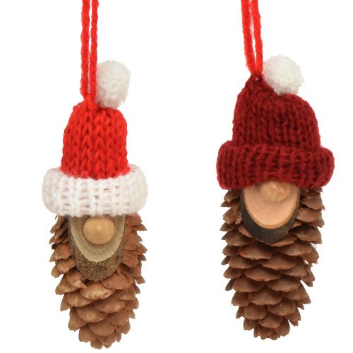 Article Décoration d&#39;arbre de Noël gnome cône gnome rouge 9cm 12pcs