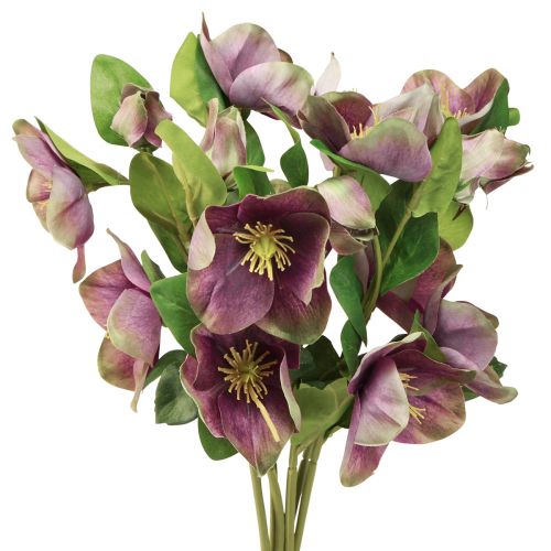 Roses de Noël Rose des Neiges Artificielle Fleur Violette L35cm 6 pcs