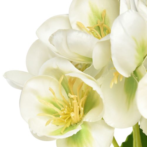 Article Roses de Noël fleurs artificielles blanches en bouquet de 18 fleurs 60cm