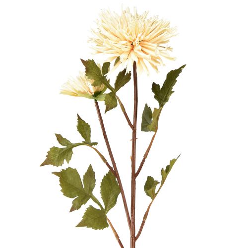 Article Fleur artificielle chrysanthème crème avec 2 fleurs L70cm
