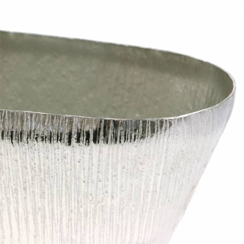 Floristik24 Pot décoratif ovale argent 40cm x 13cm H13cm