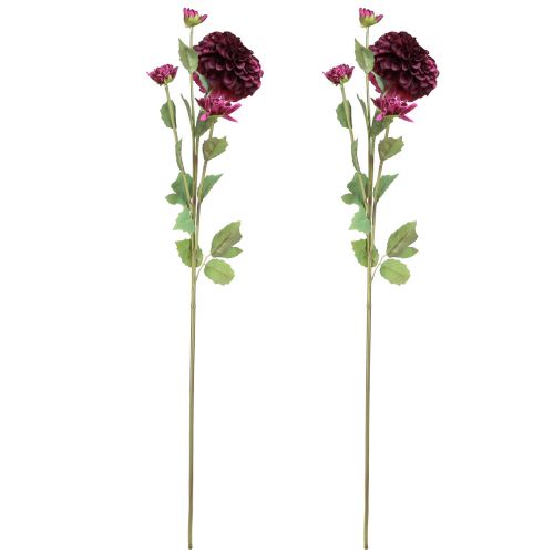 Article Fleurs artificielles Dahlia à fleurs violettes Ø10cm L80cm 2pcs
