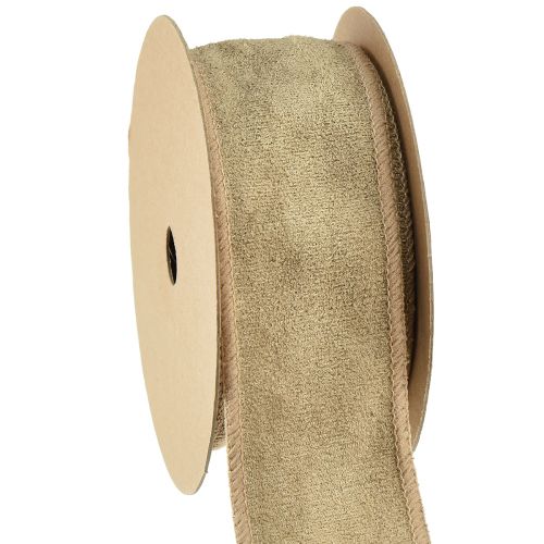Floristik24 Ruban de velours ruban décoratif bijoux ruban velours marron W50mm L8m
