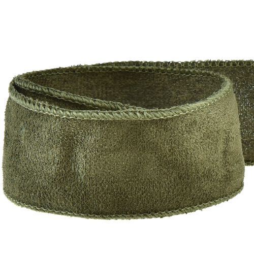 Article Ruban en tissu ruban décoratif en velours ruban de bijoux vert W50mm L8m