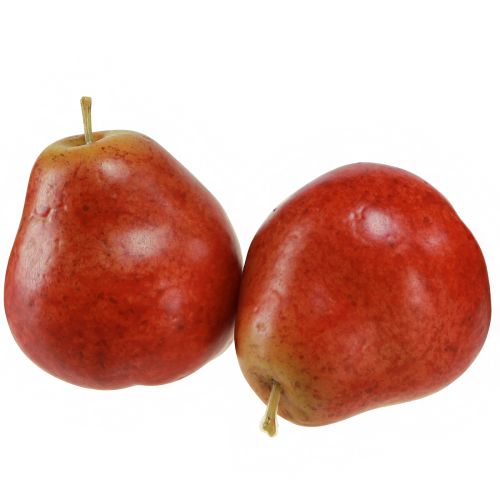 Floristik24 Poires décoratives fruit décoratif rouge dans le filet Ø5,5cm H6,5cm 6 pcs