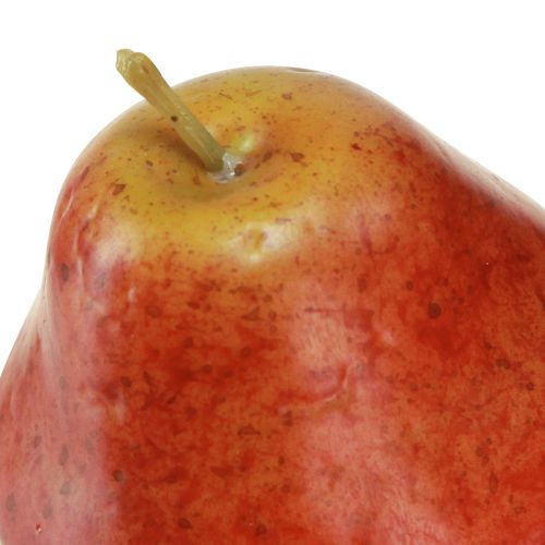 Article Poires décoratives fruit décoratif rouge dans le filet Ø5,5cm H6,5cm 6 pcs