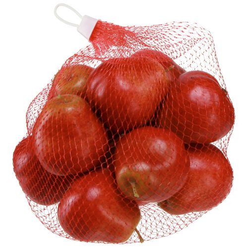 Article Poires décoratives fruit décoratif rouge dans le filet Ø5,5cm H6,5cm 6 pcs