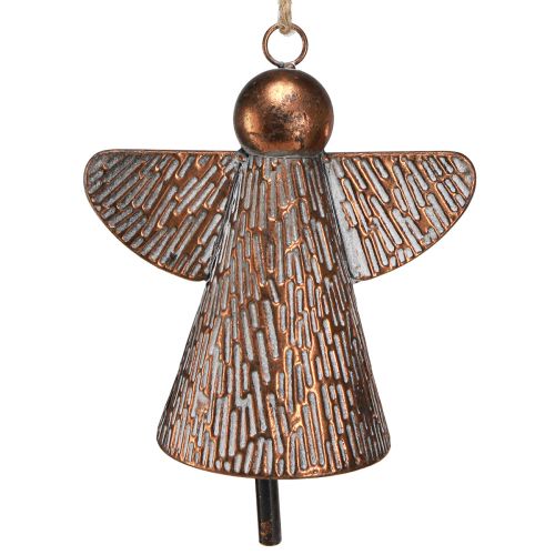 Article Cloche décorative ange gardien métal bronze 19,5x12x19cm vintage