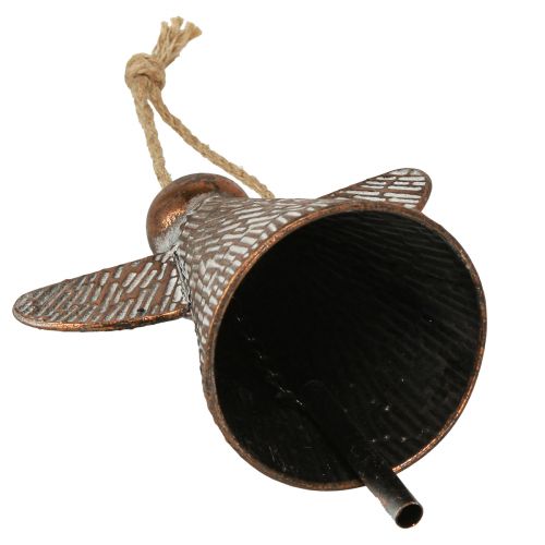 Article Cloche décorative ange gardien métal bronze 19,5x12x19cm vintage